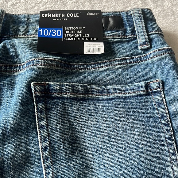 Kenneth Cole Ladies' Button Fly High Rise Straight Leg Comfort Stretch Jean - Picture 8 of 11